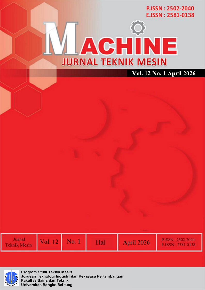 					View Vol. 12 No. 1 (2026): Machine : Jurnal Teknik Mesin
				