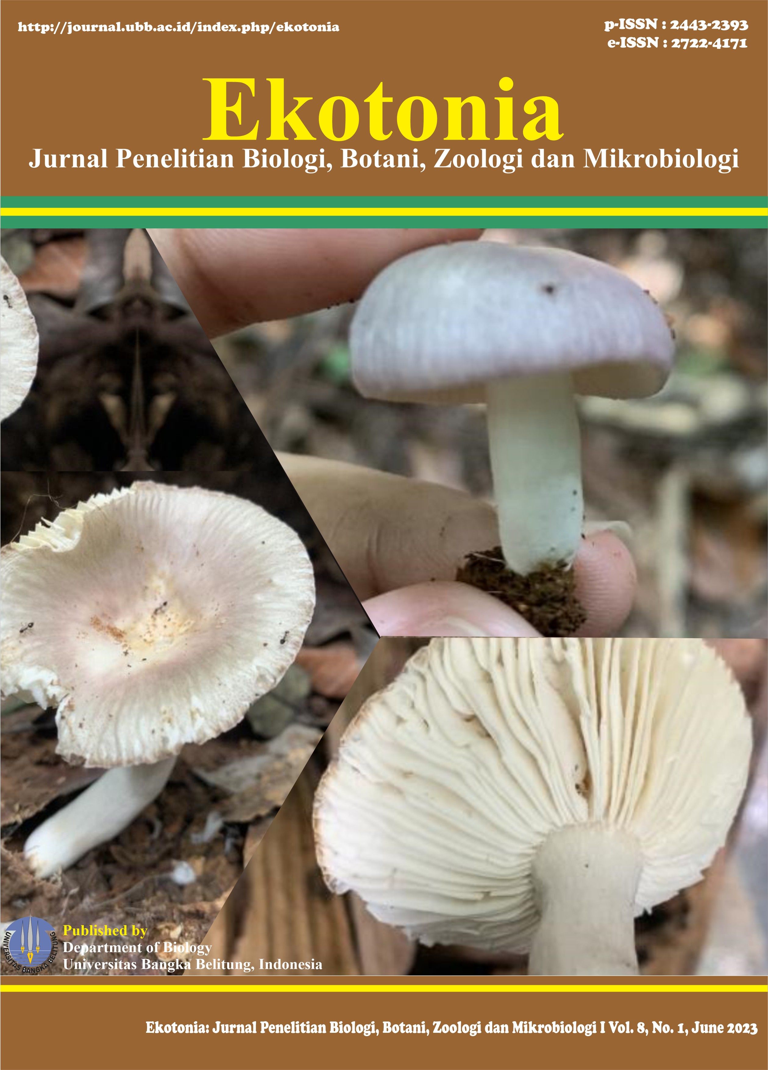 					View Vol. 8 No. 1 (2023): Ekotonia: Jurnal Penelitian Biologi, Botani, Zoologi dan Mikrobiologi
				