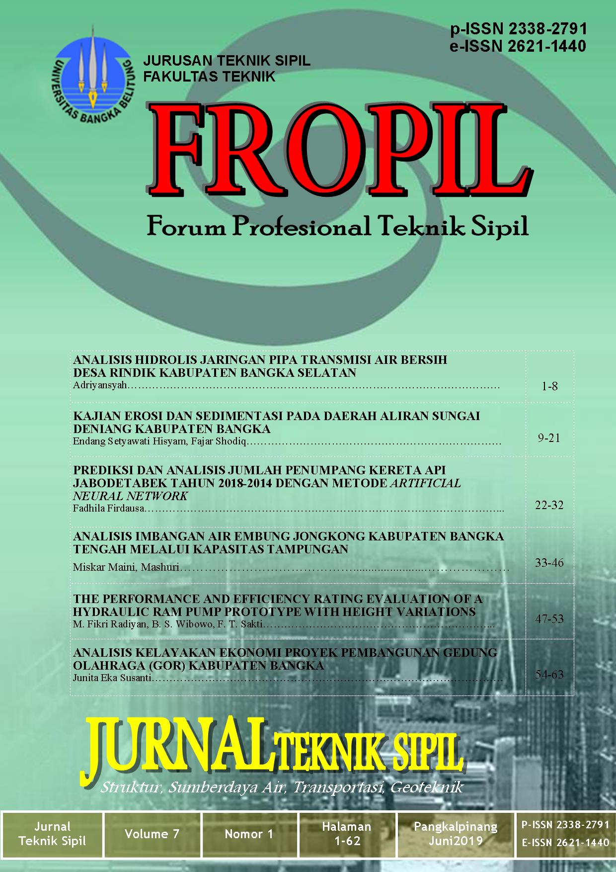 					View Vol. 7 No. 1 (2019): FROPIL (Forum Profesional Teknik Sipil)
				